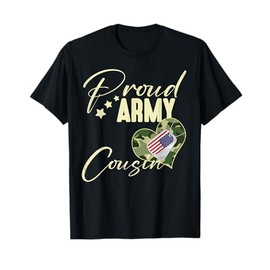 Proud Army COUSIN Camouflage Dog Tag USA American Flag T-Shirt for Women Kids Men