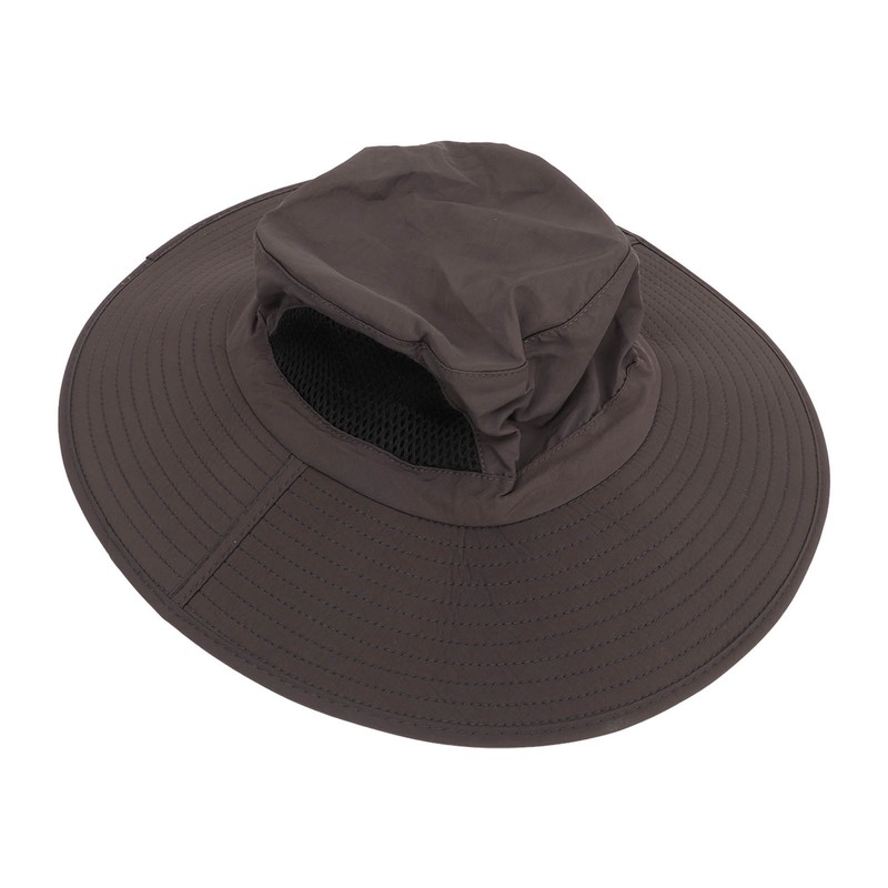 Sun Hat Nylon Dark Gray UV Protection Breathable Adjustable Wide