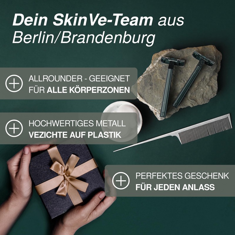 SkinVe® Premium Safety Razor Anthracite Edition Including 10 Razor Blades