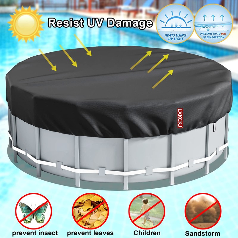 LXKCKJ 16 Ft Round Pool Cover, Solar Covers for Above