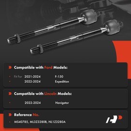 A-Premium 2 x Front Inner Tie Rod Ends, Compatible with Ford F-150 F150 2021-2024, Expedition 2022-2024 & Lincoln Navigator 2022-2024