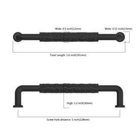 Asidrama 10 Pack Matte Black Cabinet Hardware - 5 Inch(128mm) Kitchen Cabinet Handles for Cupboard Drawer Pulls