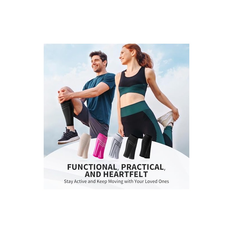 CAMBIVO CAMBIVO Calf Compression Sleeve Men and Women, Footless Compression