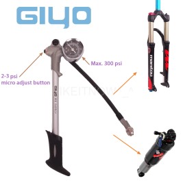 Giyo Motorcycle Bike Air Shock Pump 300 PSI Air Pump for Front Fork,Rear Suspension