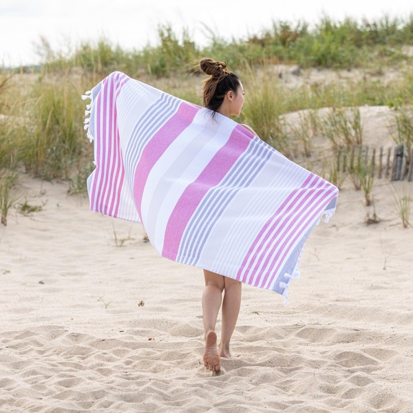Superior Meera Stripes Oversized Cotton Beach Towel, Bathroom Essential, Quick