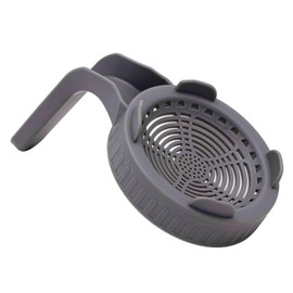 6 Pack Plastic Sprouting Lid with Built-In Stand and Handle for Wide Mouth Mason Jars (Gray)