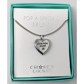 Mulberry Studios Love You Mum Named Chosen Lockets/ Pendants With Picture Holder Presented Beautifully By Sterling Effectz