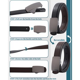 Kajeer Reversible Belts for Boys - Kids Leather Belt Black & Brown Boys PU Leather Belt for School Uniform Pants