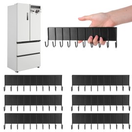 6 Pcs Magnetic Key Holder for Fridge with 10 Hooks, Magnetic Utensil Holder for Wall, Strong Magnetism Keys Hanger Hooks Organizer for Kitchen Metal Door Garage Tools Towel Purse