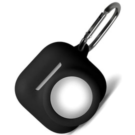 Geiomoo 2 in 1 Silicone Case for Air Pods 4, Protective Cover with Carabiner (Black)