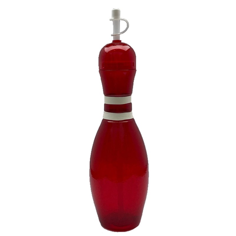 Large Bowling Pin Water Bottles Red - 6 Pack