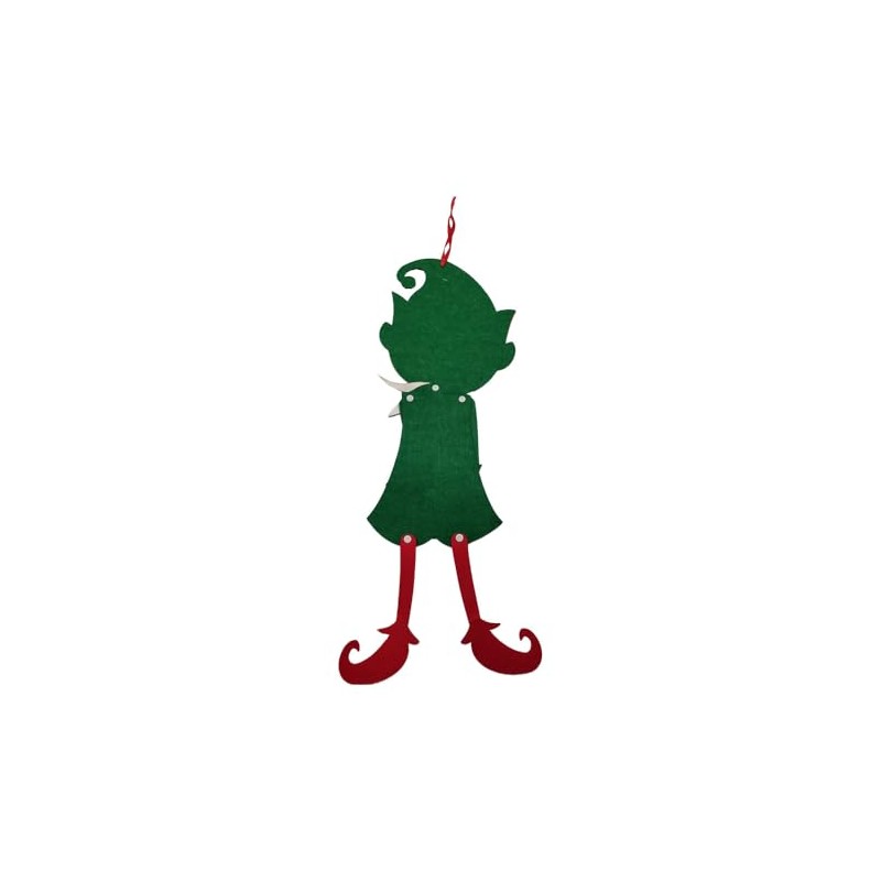 58cm Felt Christmas Elf Hanging Decoration with Movable Head &