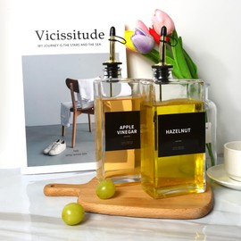 Altfun Olive Oil Dispenser for Kitchen, Cooking Oil Dispenser, Oil and Vinegar Dispenser Set, Olive Oil Bottle, Soy sauce dispenser, coffee syrup bottles - 2 pcs, Gold