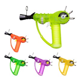 THiCket Inspired Glow In The Dark Raygun Refillable Butane Torch Lighter, Home Kitchen and Cooking Torch with Safety Lock and Kickstand (Butane Not Included) (Yellow)