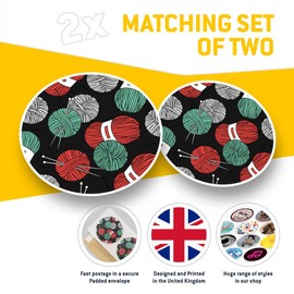 2 x 30cmVinyl Stickers - Cute Knitting Yarn Wool Knit Ball Decals for Car Van Luggage Scrap Book Fridge #8406