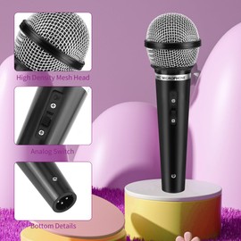 JSMTKJ Pack of 2 Fake Microphone, Toy Children's Microphone, Prop Plastic Microphone for Karaoke Stages or Costume Props Birthday Parties