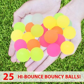 25 Bouncy Balls for Kids Party Favors | Luminous Bouncy Ball 27mm | Superball Small Rubber Balls for Kids
