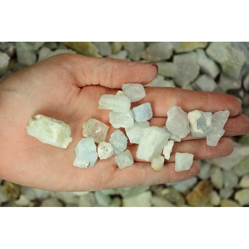 Fantasia Materials: 3 lbs Aquamarine Mine Run Rough Stones from