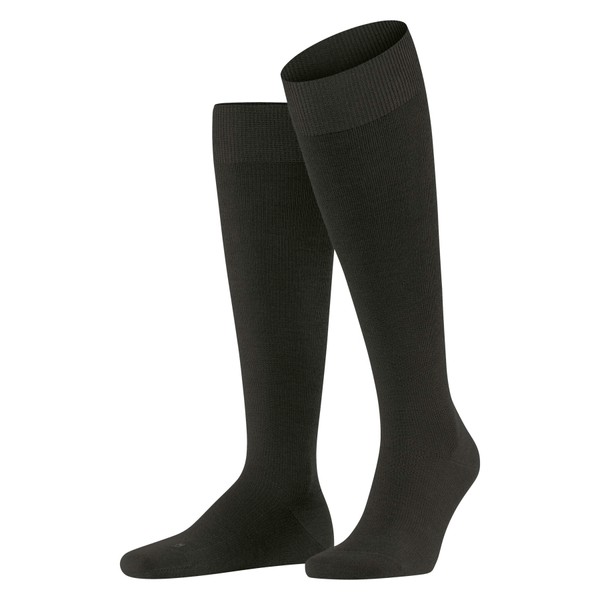 FALKE Lufthansa Travel & Comfort Men's Energizing Wool Knee Socks Breathable Climate Regulating Odour-Inhibiting Wool Compression Socks Elegant for Travel Long Standing Flights 1 Pair, Brown (Brown