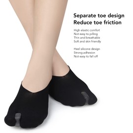 Gavigain Bunion Corrector, Bunion Relief Socks,Double Toe Separators for Work,Soft Elastic Breathable Hallux Valgus Corrector Toe Separator Socks for Women(Black)