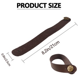 UPIQNG Guitar Headstock Strap Leather Neck strap Acoustic Guitar Strap Adapter Button Sturdy Shoulder strap attachment buckle,2pcs Brown
