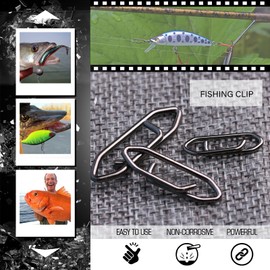 Atibin Stainless Lock Snaps Swivel Steel Saltwater Connector Fishing Snap Line High Strength Fishing Clip Power Lure Connector Black Nickel 50pcs 177lbs