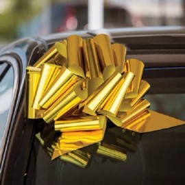 EZ LETTERING Large Pull String Windshield Gift Bow for Car Christmas Birthday Present Suction - Gold