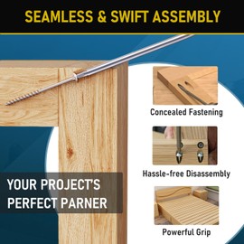 600Pcs #8 x 1 Inch Pocket Hole Screws, Interior Pocket Screw, Zinc Coated, Coarse Thread, Square Drive Washer Head, 150MM Drive Bit Included.