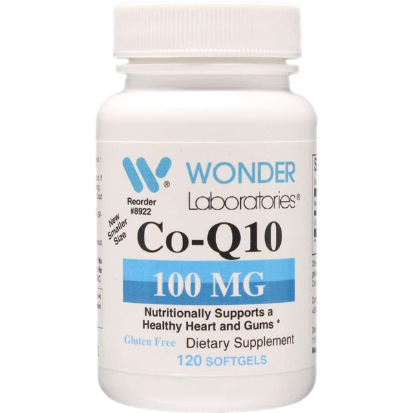 Wonder Labs CoQ10 (Coenzyme Q10) 100 Mg for Cardiovascular Health, 120 Softgels