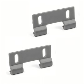 Auaurly 2 PCS Gray Plastic Shower Door Bottom Hook Guide with Spacer,2" Hole Center Spacing,M 6191 Panel Guide Clip