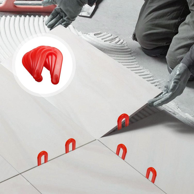 200 Horseshoe Tile Spacers, 1/8-Inch U-Shaped Plastic Spacers for Tile