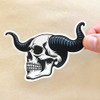 Skull Horns Sticker 4.25” x 3” Inch ~ 100% Waterproof