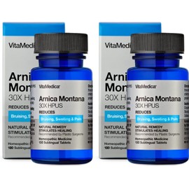 VitaMedica VitaMedica Arnica Montana 30X Homeopathic Tablets for Bruising Pain and Swelling | Plant Based Formula | Recommended by Plastic Surgeons | Natural Recovery Surgery Or Injury | 2 Pack | 100 Servings