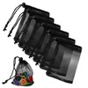 6Pcs Small Mesh Drawstring Bags - 6'' x 4'' Breathable