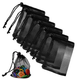 6Pcs Small Mesh Drawstring Bags - 6'' x 4'' Breathable Nylon Storage Bags for Travel, Underwear, Toys - Portable Organizer Pouches W/Toggle Closure for Gym, Camping, Laundry - Multi-Use