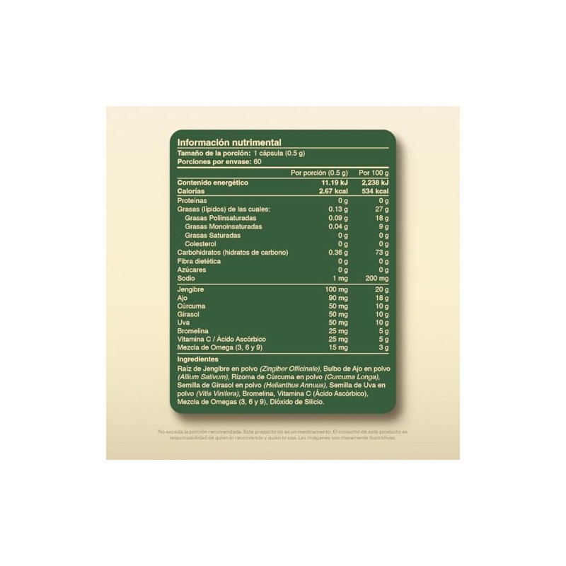 Active Circulation Jengibre, Ajo, Cúrcuma y Omega 3-6-9 VITAL BOTANICS