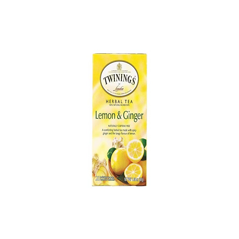 Twinings of London Lemon & Ginger Herbal Tea, 20 Count