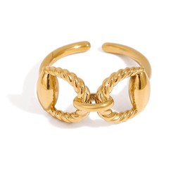 TONLUYAX Chunky Gold Horsebit Rings for Women Vintage Western Horseshoe Rings Adjustable Equestrian Ring Statement Jewelry