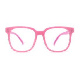 Kid Girls Flexible Rubber Hipster Horn Rim Blue Light Filter Computer Glasses Pink Purple