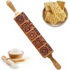 Wooden Rolling Pin, Rolling Pin with Metal Axle, Pattern Embossing