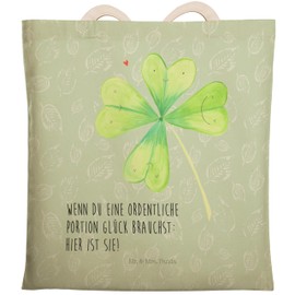 Mr. & Mrs. Panda Shopping Bag Clover Leaf, Green