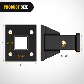 Nilight Bolt-On Receiver Tube Adapter 2 Inch Openning Bumper Trailer Hitch Receiver Universal Towever Hitch Extender Hitch Accessories for Tractor Lawn Mower Utility Trailer, 2 Years Warranty