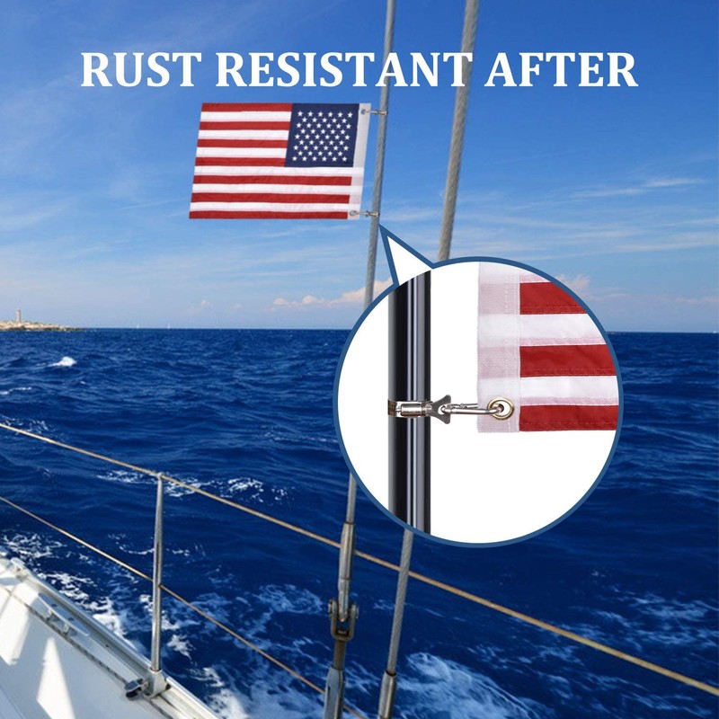 Universal Boat Flag Marine 12"x18" with 4 Boat Flag Pole