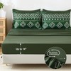 Yiran Dark Green Comforter Queen Size, 7 Piece Boho Aztec