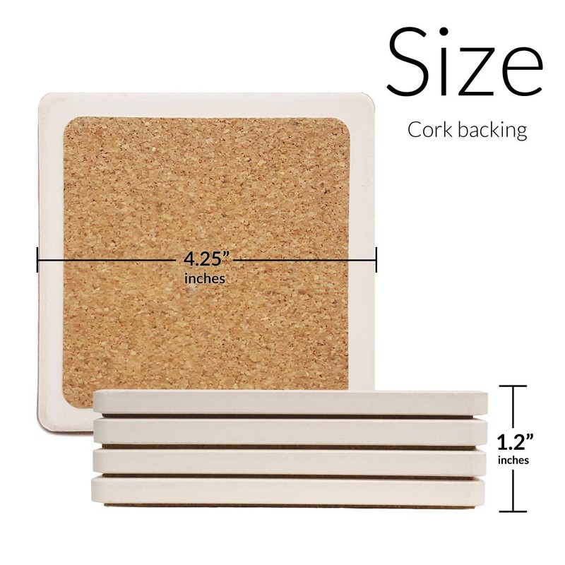 CoasterStone Watercolor Waves Coasters, 4.25", Various