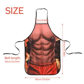 Fodlon Muscular Cooking Apron for Men - Funny Men Kitchen Apron for BBQ Party - Gift with Fun Factor, White