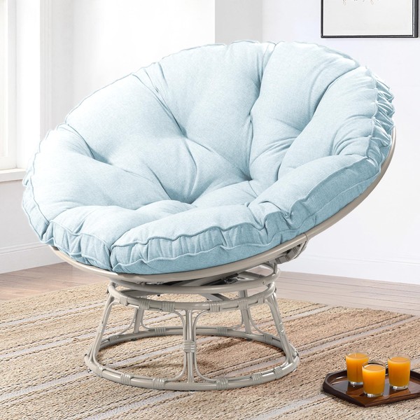 MeetLeisure 41" Papasan Chair with Cushion and 360 Degree Swivel
