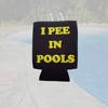 I Pee in Pools - Funny Can Cooler - Black