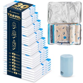 Vacuum Storage Bags with Electric Pump, 30 Pack Vacuum Sealed Bag with 1500mAh Rechargeable Battery for Clothes, Blanket, Duvets, Pillows, Comforters, Travel