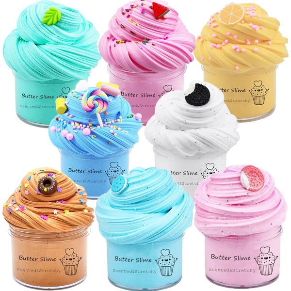 HOGFIT Butter Slime Kit for Girls 8 Pack, Party Favors